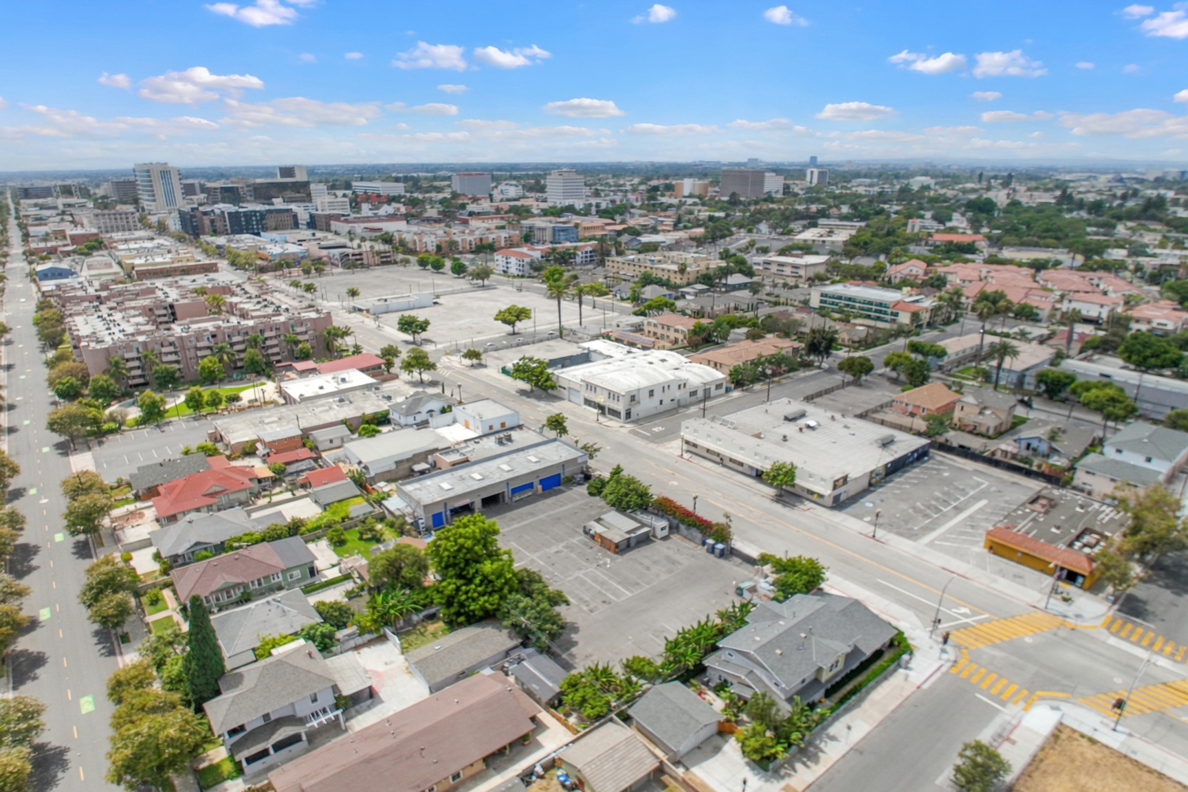 Aerial — toward downtown Santa Ana