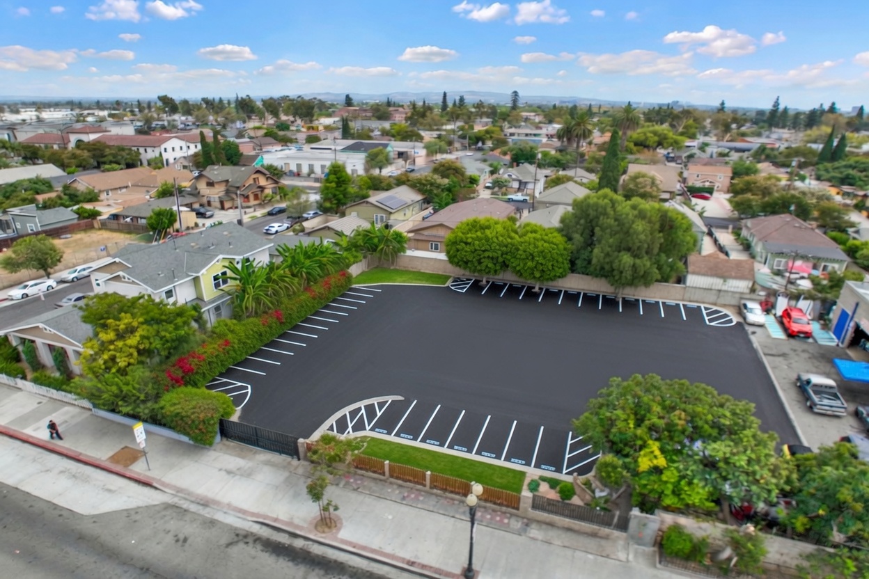 Drone aerial — cleared half-acre site