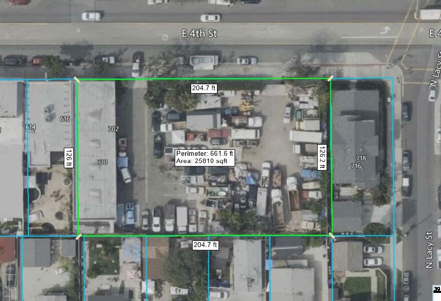 GIS aerial with parcel measurements